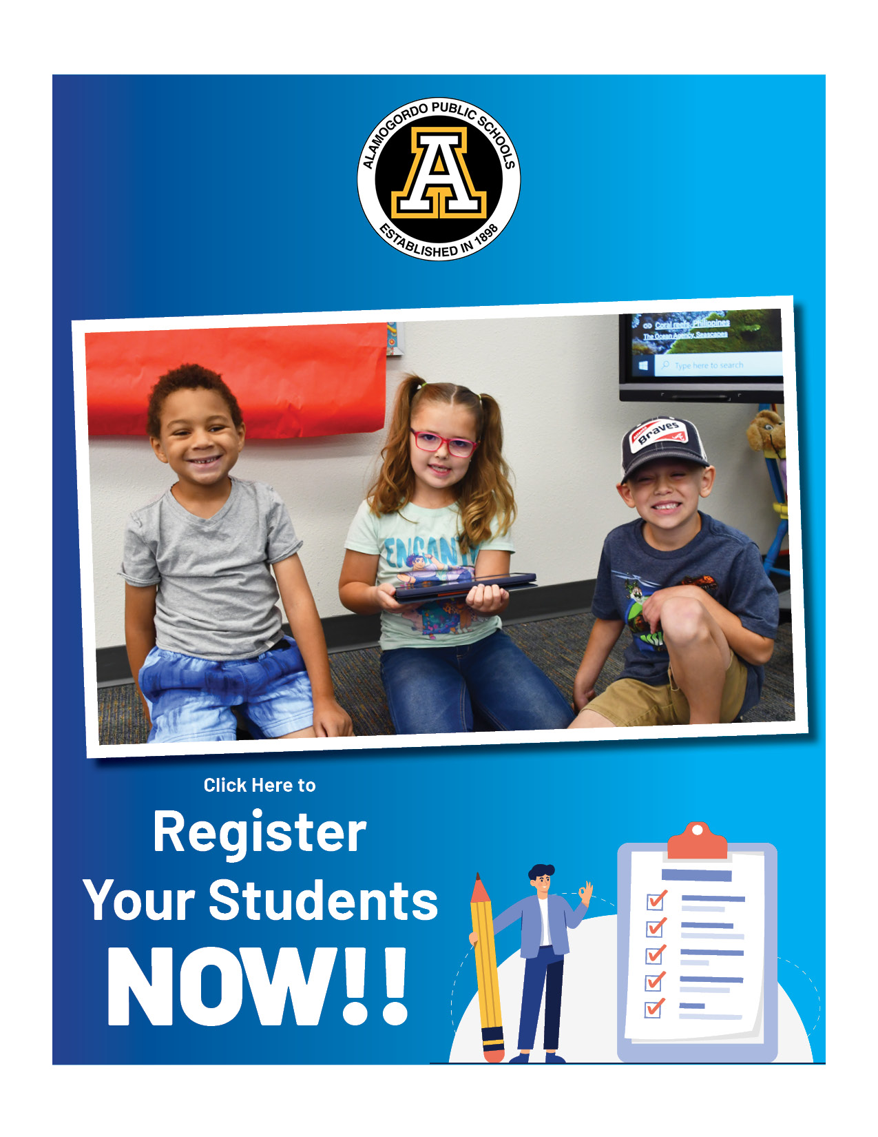 Click here to register your students now!!